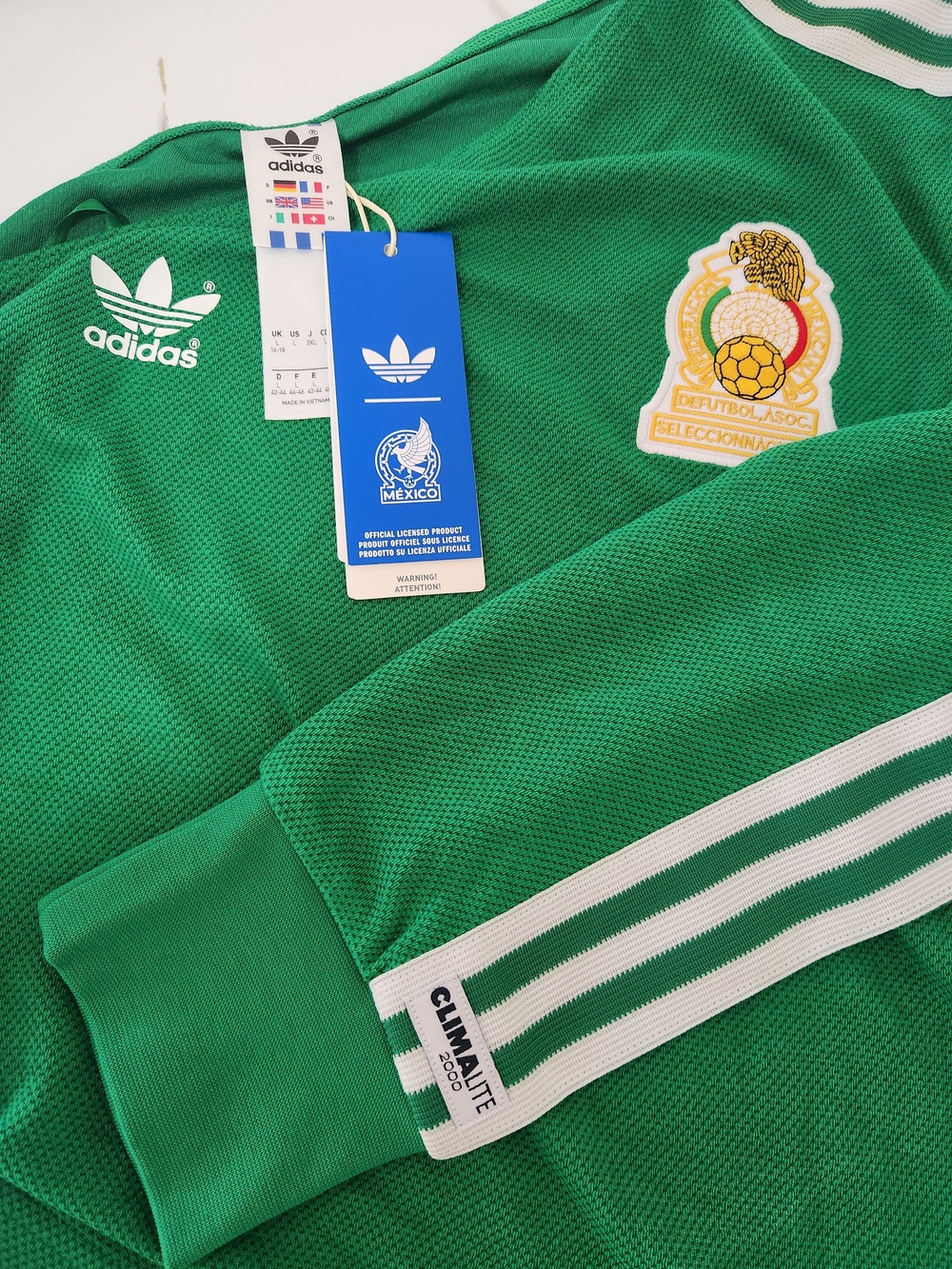 adidas Women's One-Shoulder Mexico BB Jersey - Green - Picture 6 of 7